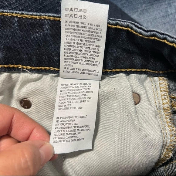 American Eagle Mens Jeans Dark Wash 34x32 Slim Straight Extreme Flex EUC Preppy - Picture 11 of 12